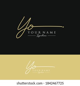 YO Initial letter handwriting and signature logo.