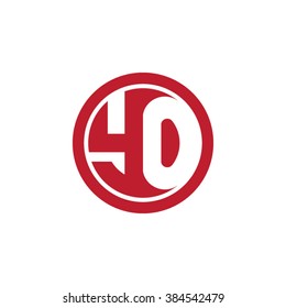 YO initial letters circle business logo red