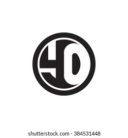 YO initial letters circle monogram logo