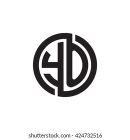 YO initial letters looping linked circle monogram logo