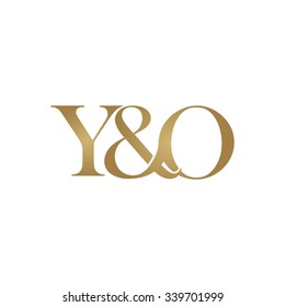 Y&O Initial logo. Ampersand monogram golden logo