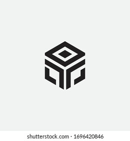 yo initial logo hexagon abstract modern