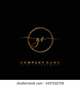 YO Initial luxury handwriting logo vector