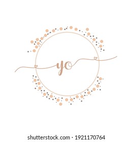 YO Initial monogram handwriting luxury illustration