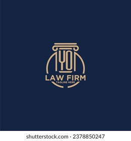 YO initial monogram for law firm with creative circle line