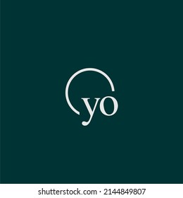 YO initial monogram logo with circle style design