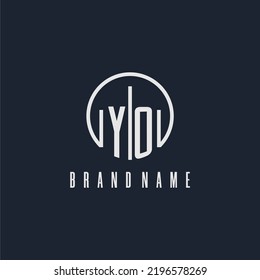 YO initial monogram logo with circle style dsign