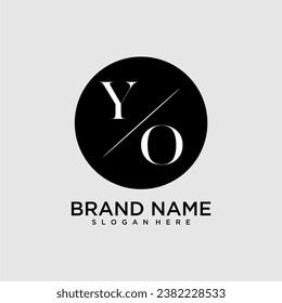 YO initial monogram logo with circle style dsign