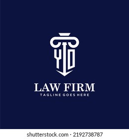 YO initial monogram logo lawfirm with pillar design