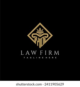 YO initial monogram logo for lawfirm with pillar in creative square design