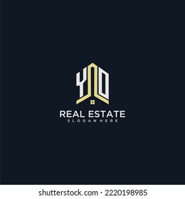 YO initial monogram logo for real estate with home shape creative design