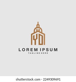 YO-Logo mit anfänglichem Monogramm-Liegenschaftslogo und Imperium-Design