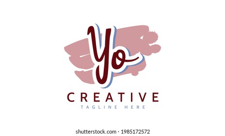 YO Initials, handwriting logo vector