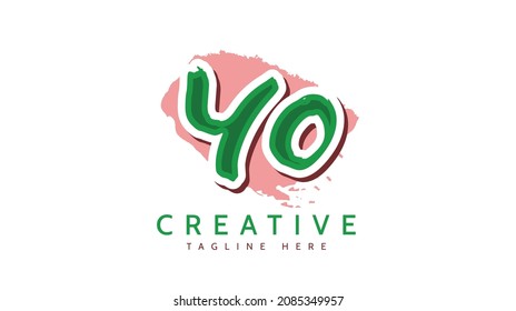 Yo Initials, handwriting logo vector