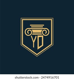 YO Initials Law Firm Logo Lawyer logo with creative law element