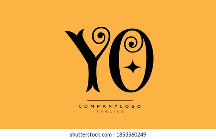 YO initials monogram letter text alphabet logo design