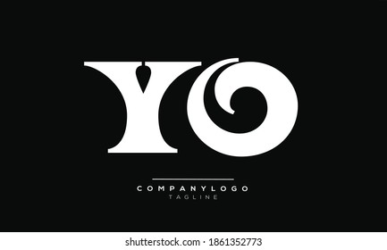 YO initials monogram letter text alphabet logo design