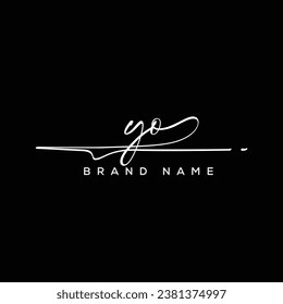 YO letter beauty handwriting vector logo. 
