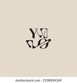 YO letter bold style and luxury concept curved typography monogram elegant initial logo