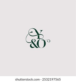 YO letter elegant and luxury concept bold serif initial calligraphy wedding concept monogram