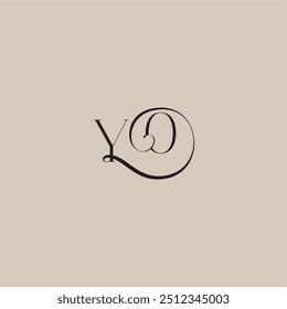 YO letter elegant and luxury style dinamyc curvy initial concept monogram wedding logo