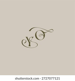 YO letra inicial em logomark luxuoso conceito feminino elegante estilo design casamento monograma logotipo