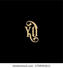 YO Brief anfängliches königliches Konzept Barock Stil Design Monogramm modernes Logo