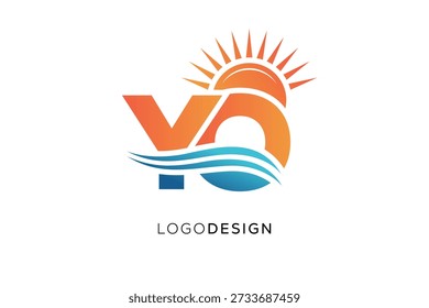 Logo-Monogramm Sun Wave Modernes Branding-Design