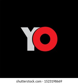 YO Letter monogram with abstrac concept style design
