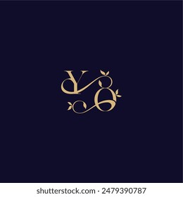 YO letter organic and elegant concept wedding initial beauty leaf monogram logo