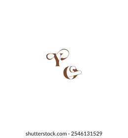 YO letter wedding logo concept elegant curve monogram bold and hairline initial