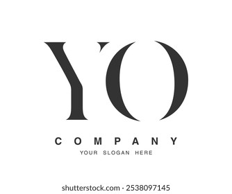 YO logo design. Initial letter y and o serif font style. Creative classic company name typography. Trendy logotype or identity. Vector illustration.