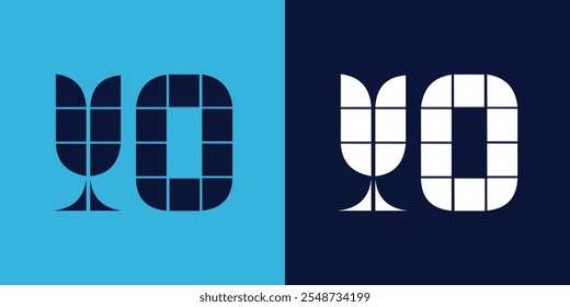 YO logo design with tile shape. Minimalist and modern vector illustration design suitable for business or brand