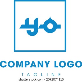 YO logo design, Vector illustration, Alphabet letters monogram logo YO,OY, Y and O