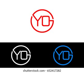 Yo Logo. Letter Design Vector with Red and Black Gold Silver Colors

