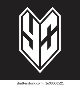 YO Logo monogram with emblem line style isolated on black background