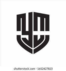 YO Logo monogram with emblem shield shape design isolated on white background
