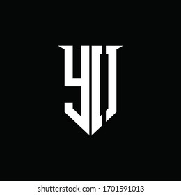 YO-Logo-Monogramm mit Design-Design-Vorlage für Embleme-Schilde