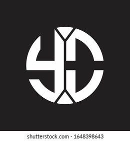 YO Logo monogram with piece circle ribbon style