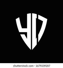 YO logo monogram with shield shape design template