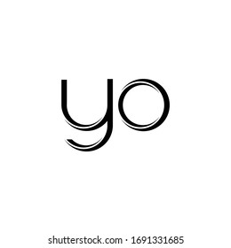 YO Logo monogram with slice rounded modern design template isolated on white background