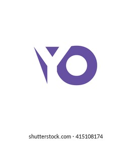 YO Logo. Vector Graphic Branding Letter Element. White Background