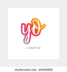 YO logo, vector. Useful as branding, app icon, alphabet combination, clip-art.