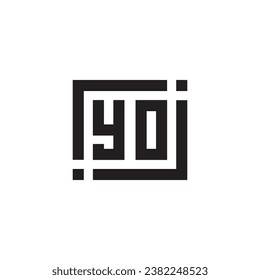 YO minimalist geometric symbol logo in high quality professional design that will print well across any print media