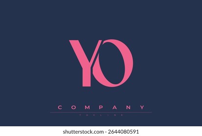 YO Modern Initials Logo Design. Logotipo de marca com iniciais estilizadas apresentando design arrojado e estética moderna. Ideal para profissionais de marca de negócios ou projetos criativos com foco em minimalista