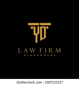 YO monogram initial logo for lawfirm with pillar design