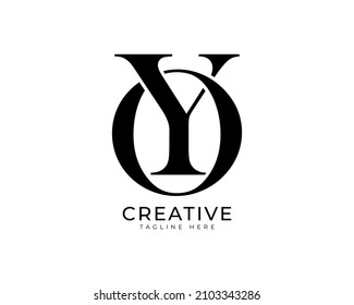 YO, OY, Y, O letters Logo Vector Icon Illustration