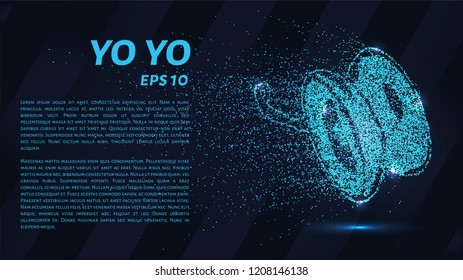 Yo yo of the particles. Yo yo consists of small circles and dots. Vector illustration.