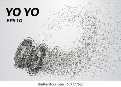 Yo yo of the particles. Yo yo consists of small circles and dots. Vector illustration