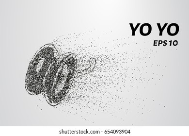 Yo yo of the particles. Yo yo consists of small circles and dots. Vector illustration